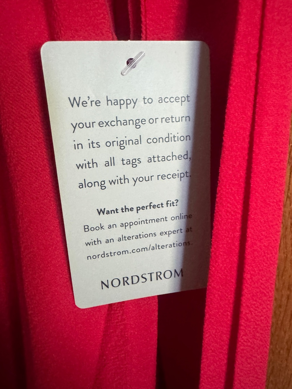 Nordstrom Bright Red Dress with Tag